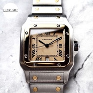 ORIGINAL Cartier Santos Galbee Twotone 187901 quartz jam tangan tank