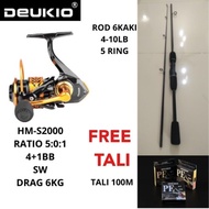 DEUKIO SET ROD & REEL SIZE 800-5000