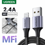 UGREEN MFi Lightning to USB 2.4A Fast Charging Cable for iPhone 14 13 Pro Max iPhone 14 Plus iPhone 12 11 Pro Max 11 8 Xs Max XR 7 Mobile Phone Cable USB Charger Cord