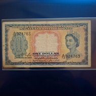 MALAYA & BRITISH BORNEO 1953 1 DOLLAR