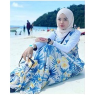 📌Aloha Hawaii Beach fashion Spring And Summer Sleeveless Floral Dress Long Dress Beach Baju Pantai 🦋