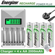 Energizer AAA 900mAh 2450mAh Rechargeable Battery with Storage Box Universal 4 Slots LCD Smart NI-MH