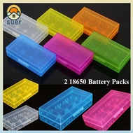 SUERHD Battery , Coloful 4 AA AA 18650 Battery Box,  Portable Plastic Anti-slip Battery Holder Stora