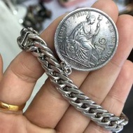 [秘魯坐洋1916年高銀半索爾銀幣手鏈]