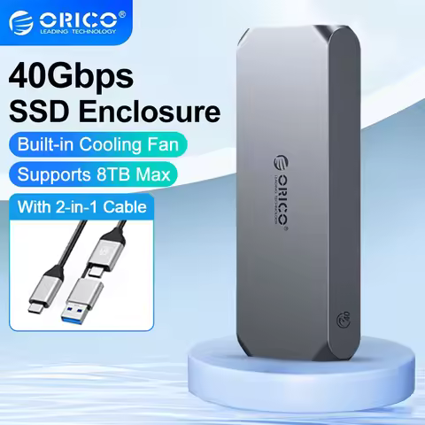 ORICO 40Gbps M.2 NVMe SSD Enclosure with Temperature Control Fan PCIe4.0 NVME Enclosure Aluminum Com