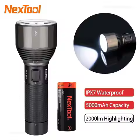 NexTool Flashlight 2000lm 380m 5 Modes IPX7 Waterproof LED Flashlight Rechargeable Seaching Torch La