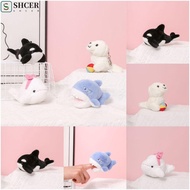 SHCER Orca Plush Keychain, Ocean Series Marine Animal Animal Beluga Plush Keyring, Cute Shark Stuffe