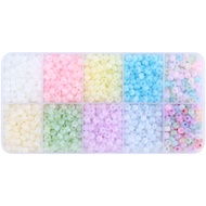 10 Lưới hộp thủy tinh gạo Bộ hạt 1500pcs 4mm Chất lượng cao mắt mèo thủy tinh seedbeads cho kim làm