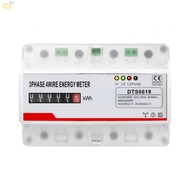 Digital Energy Meter Rail Mounted 3 Phase 4 Wire 100A 380V with Clear LCD Screen