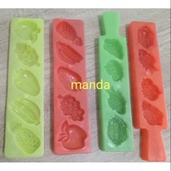 Cetakan kue tok kue ku motif buah motif hewan ikan