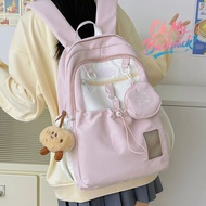 Aa1 Korean style school bag girl Student School Backpack Cute Contrast Color star bagpack student sc