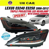 (TRIPLE PROJECTOR) Lexus ES240 ES250 2006-2012 Dynamic Led Head Lamp Headlamp Headlight Light Runnin
