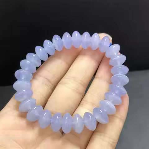 11MM Natural Blue Lace Agate Bead Bracelet Healing Reiki Crystal Man Woman Fengshui Jewelry Birthday