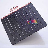 Stainless Steel Shower Head 360 Degree Rainfall Square Wall Black High Kepala Paip Shower Mandi Besa