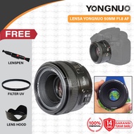 LENSA YONGNUO 50MM F1.8 AF CANON + ADAPTER MEIKE MOUNT CANON TO EOS M MIRRORLESS