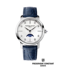 Frederique Constant นาฬิกาข้อมือผู้หญิง Quartz FC-206MPWD1S6 Classics Moonphase Diamonds Slimline Ladies Watch