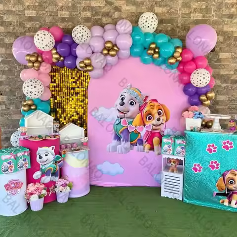 Paw Patrol Balloon Garland Arch Set Latex Balloon Bone Dog Paw Print Aluminum Balloon Dog Theme Boys