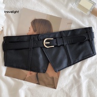 Travelight| Faux Leather Look Belt Women Girdle Belt Women’s Solid Color Faux Leather Waist Belt Adj