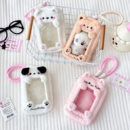 Simple Plush Cartoon Black and White Cat and Dog 18cm Doll with Rope Storage Bag Storage Bag