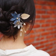 【月華】雨百合纏花髮梳 髮飾 配櫻花瑪瑙 天然珍珠