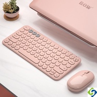 BOW Hangshi ipad mini Rechargeable Bluetooth keyboard  mobile phone tablet dedicated Apple K098S keyboard wireless keyboard and mouse  for ipad pink keyboardfor Online Class