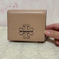 TORY BURCH MCGRAW縫線對開零錢短夾-粉