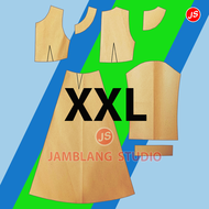 Pola Instan Gamis Wanita Dewasa Semi Umbrella ( IS 020 ) [ Bukan Pakaian ] Pola Baju Jamblang Studio