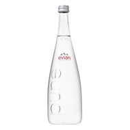 EVIAN MINERAL WATER GLASS BOTTLE 75CL