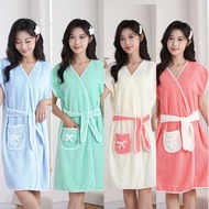 High quality jelly velvet absorbent coral velvet bath towel Hotel Bathrobe Portable Quick Dry Adult