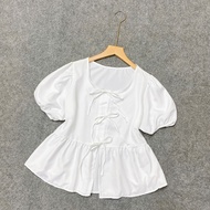 Set tiểu thư Bigsize nữ áo kiểu babydoll tay bồng kèm chân váy A dáng dài - SET (A191+CV15) thanh lị