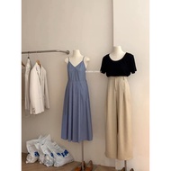 Blue V-neck striped halter dress 80066 IMISS