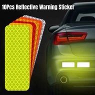 10Pcs Car Reflective Warning Sticker / Car Bumper Secure Reflector Strip Tape / Night Safety Warning Protective Reflective Stickers / Auto Motorcycle Styling Decals