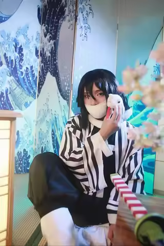 Nouveau Iguro Obanai Cosplay Anime démon fantôme tueur Iguro Obanai Haori Kimono Cosplay Costume bla