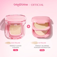 【2 IN 1】Glad2Glow Perfect Cover Cushion คุชชั่น cushion รองพื้น  foundation คุชชั่นโซเอ้+Perfect Pow