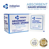 Indoplas Absorbent Gauze Sponge Pad 4x4-16ply Sterile Box of 100