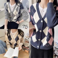 Knit KNIT IMPORT CARDIGAN MOTIF KETUPAT ARGYLE