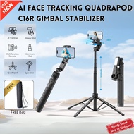 AI Gimbal Stabilizer C16R AI Tracking Quadrapod Gimbal Selfie Stick 1.57m 360 Rotate Q18 Upgrade