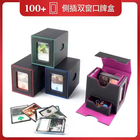 New Pokemon One Piece OPCG Card Storage Box Double Window Single Slot Deck Holder Trading Card Case 