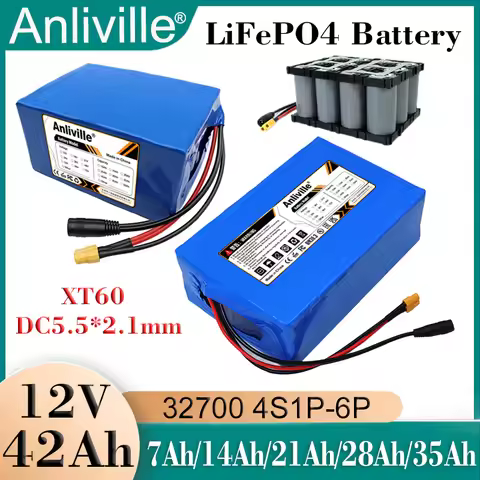 12V 7Ah 14Ah 21Ah 28Ah 35Ah 42Ah 32700 Lifepo4 Battery Pack with BMS for Sprayer Audio Fishing Boat 