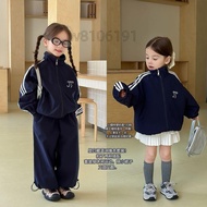 90-160cm Girls' College T Suit Two-Piece Style Medium Big Kids' Genuine Korean Children's Clothing S