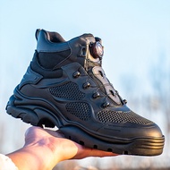 High-top Button Safety Shoes Work Protective Shoes Steel Toe Shoes Safety Boots Men Welding Shoes Pr