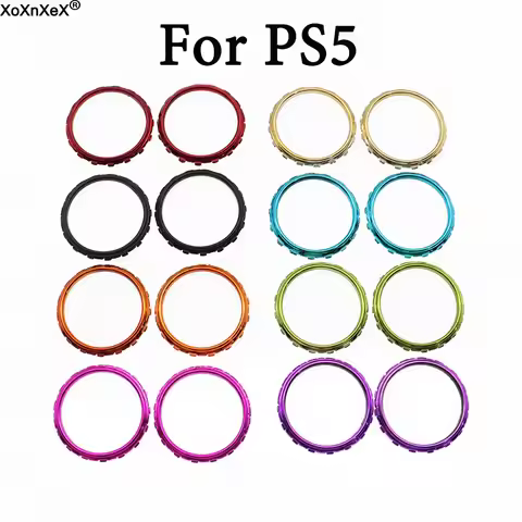 1set=2pcs Replacement Accessories Chrome Thumbstick Accent Rings for Sony PS5 DualSense 5 PS5 Contro