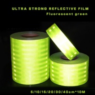 Fluorescent Green Reflective Strip 5/10/15/20/30/40cm * 10m Long, Super Reflective Sticker Night Anti-Collision Column Warning Safety Sticker Night Reflective