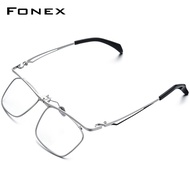 FONEX 180 ° พลิกไทเทเนียมกรอบแว่นตาผู้ชาย2022ใหม่ชายกึ่ง Rimless แว่นสายตา Ultralight ครึ่งแว่นตา F8044