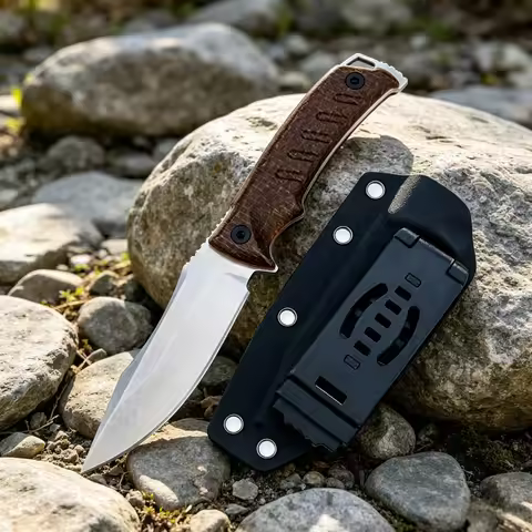 Full Tang Outdoor Fixed Blade Knife 8Cr13MoV Steel Blade Micarta Handle Camping Hunting Knives EDC M