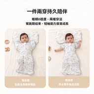 新生兒投降式睡袋褓  |  夏季薄針織棉  |  寶寶防驚跳防踢被  |  嬰兒包裹睡衣-天馬行空 / L碼