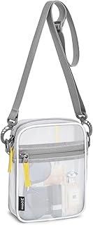 G4Free Clear Bag Stadium Approved, Clear Sling Mesh Bag for Women Men, Crossbody Transparent Chest B