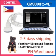 PH Warehouse Fast Shipping CONTEC CMS600P2-VET Veterinary Laptop Ultrasound Machine Scanner 3.5MHZ Convex probe VET/Animals For Sheep Pig Dog