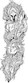 Temporary Tattoo,Goddess Warrior,Warrior Tattoos,Lasts 1-2 Weeks,Water-Resistant,Resilience,Real Tat