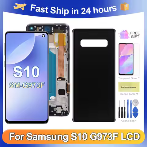 S10 Tested For Samsung For G973F G973U G973W G973N SCV41 G973C LCD Display Touch Screen Digitizer As